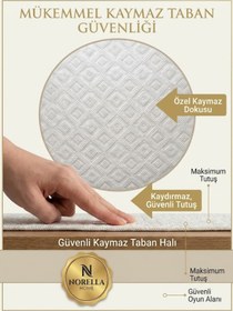 Resim NORELLAHOME Pembe Alfabe Hayvan Desenli Eğitici Çocuk Halısı Kaymaz Taban Yıkanabilir Oyun Halısı 