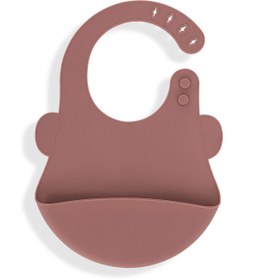 Resim Babyjem Oval Hazneli Silikon Mama Önlüğü Mocha 