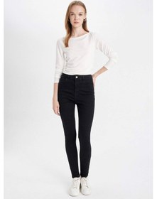 Resim Defacto Rebeca Skinny Fit Normal Bel Bilek Boy Dar Paça Jean Pantolon C7610AX24AUNM40 Siyah 