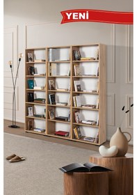 Resim 8325 Evm Kitaplık , Kapaksız , 18 Bölmeli , 15 Raflı , Sepet , Ofis , Çalışma Odası , Salon Diğer 