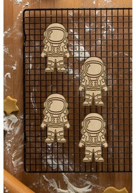 Resim Astronot Kurabiye Kalıbı, Hamur Şekillendirici, Bisküvi Kalıbı, Kolay Kesim Ucu Beyaz 