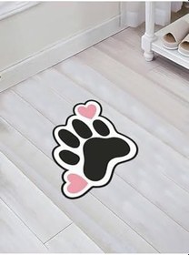 Resim Colorix Carpet Özel Kesim Pati Desenli Kaymaz Taban Paspas No: 159 Siyah 50 x 50 