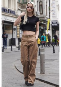 Resim Madmext Camel Straight Fit Kargo Pantolon Mg1601-camel Camel 