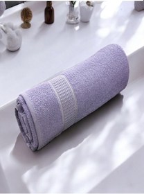 Resim Büyük Boy Banyo Havlusu, Duş Havlusu, Tek Silgi 95 X 145cm Lila 