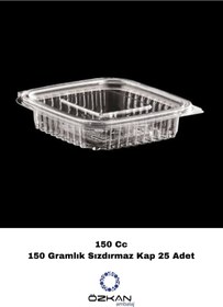Resim Özkan Ambalaj Temizlik Kullan At Tek Kullanımlık Plastik Kapaklı Kase / Sızdırmaz Kap 150 Cc / 25 Adet 