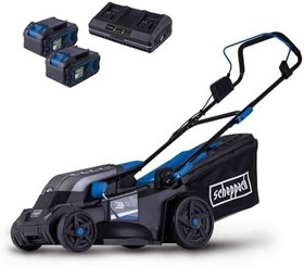 Resim Scheppach Akülü çim biçme makinesi BC-MP380-X 20V fırçasız akülü çim biçme makinesi | 38 cm kesme genişliği | 450 - 500 m2 için | 25 - 75 mm kesme yüksekliği ayarı | 45 l sepet | 20 V-IXES serisi | 2 