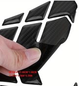 Resim Xuweiwei Black Karbon Fiber Motosiklet Benzin Tankı Koruyucu Dekal - Yamaha Kawasaki 