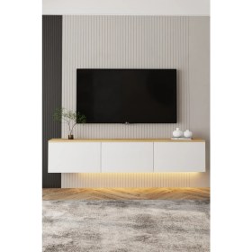 Resim İnarch Dizayn Neon Işıklı Duvara Monte Tv Ünitesi 