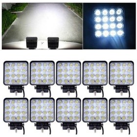 Resim Off Road Led Sisfarı Lambası 16 Ledli Kare Çalışma Lambası 10 Adt 