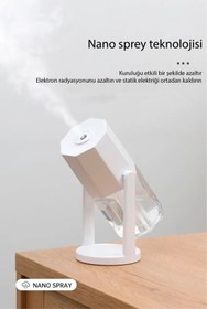 Resim welcomein 360 Derece Dönebilen USB Şarjlı Hava Nemlendirici Buhar Makinesi 