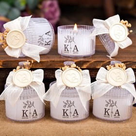 Resim Kişiye Özel Mum Mika Kutu Düğün Hediyeleri, Kına Hediyeleri, Nikah Hediyeleri 