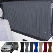 Resim Oto Pandami Mercedes Vito W639 5 Cam 2003-2014 Uyumlu Gri Raylı Oto Perde Takımı 