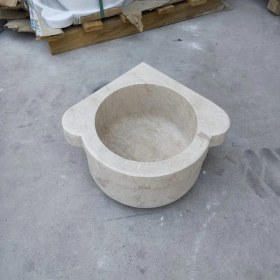 Resim Sipahi Marble Traverten Düz Köşe Mini Kurna 