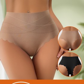 Resim 2 adet Kadın Yüksek Bel Külotu, Çapraz Sırt Askılı ve Volanlı Etek - Nefes Alabilir Konfor, Yüksek Destek, Düz Renk Şık Tasarım, Günlük Giyim İçin 