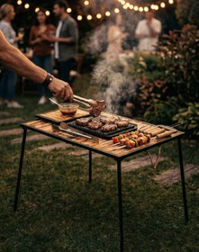 Resim Ocak Başı Tarzı Katlanır Kamp Masası 