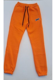 Resim Çocuk Beli Paçası Lastikli İçi Şardonlu Eşofman Alt-11260-turuncu Turuncu 