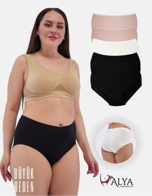 Resim Alya Underwear Kadın Extra Battal Külot - 5 Adet Beyaz 8xl, 9xl, 10xl Çok Renkli 