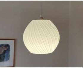 Resim Modern Spiral Beyaz Tekli Avize - Salon, Yatak Odası ve Mutfak İçin LED Uyumlu Sarkıt Lamba 