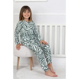Resim Kaplan Desenli Kız Çocuk Pijama Takımı 