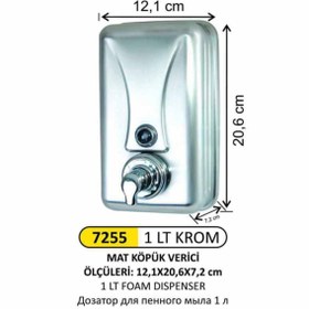 Resim Arı Metal 7255p Köpük Sabun Dispenseri Parlak Krom Paslanmaz 1 Lt 