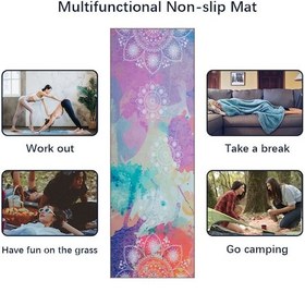 Resim Mufunye Desenli, Kaymaz, Hızlı Kuruyan Ve Katlanabilir Yoga Matı Spor İçin Mükemmel Çok Renkli 