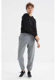 Resim Tommy Life Gri Melanj Yüksek Bel Şardonlu 3 İplik Pamuklu Basic Kadın Eşofman Alt - 94624 GRİ MELANJ 