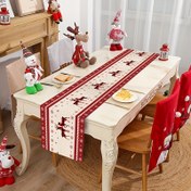 Resim 1 adet Geyik Noel Masa Runner - 180.01x35.0 cm Polyester, Kar Taneleri ve Geyik Tasarımı ile Şenlikli Mutlu Noel Dekoru, Tatil Toplantıları, Yeni Yıl Hediyeleri ve Mevsimlik Ev Dekoru için Mükemmel, Noel Dekoru 