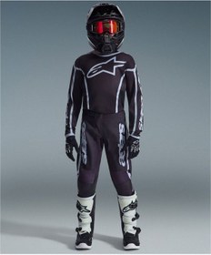 Resim Alpinestars Youth Fluid Apex Genç Kros Motosiklet Pantolonu Siyah Gri 