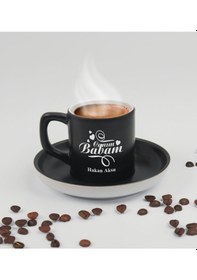 Resim Bk Gift Kişiye Özel İsimli Baba Temalı Siyah Türk Kahvesi Fincanı&cüzcan&çakmak&sigara Kutusu Hediye Seti-7, Babaya Hediye, Babalar Günü Hediyeleri Ko 