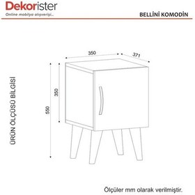 Resim Dekorister Bellini 1 Kapaklı Komodin Beyaz-Ceviz 
