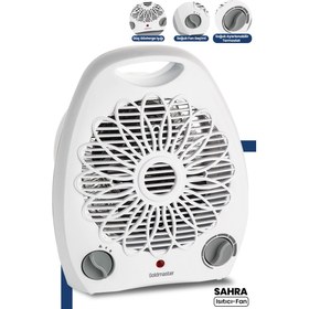 Resim Sahra Beyaz 2000 Watt Isıya Dayanıklı Sıcak Ilık Soğuk Devrilme Emniyetli Isıtıcı Fan 