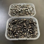 Resim 100 adet Balıkçılık Aksesuarı Paketi, Açık Su Karp Balıkçılığı İçin Amerikan Q-Tipi Döner Dönüş Halkaları ve Karp Balıkçılığı Makineleri İçerir. 