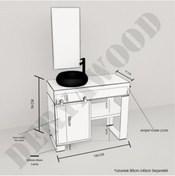 Resim Deryawood Ordo Ray Kapak Banyo Dolabı 40*110*76 Açık Ceviz Çok Renkli 