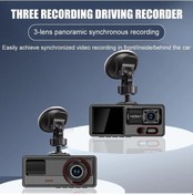 Resim Createtech Hd 1080p Araba Çift Lens Dash Cam Ön/arka/ıç Video Kaydedici Kamera G-sensör A30 32g, Yüksek Kalite 