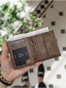 Resim Visso leather Visso 111 Hakiki Deri Isme Özel Bozuk Paralı Fermuarlı Deri Cüzdan Deri 