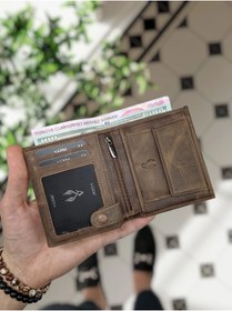 Resim Visso leather Visso 111 Hakiki Deri Isme Özel Bozuk Paralı Fermuarlı Deri Cüzdan Deri 