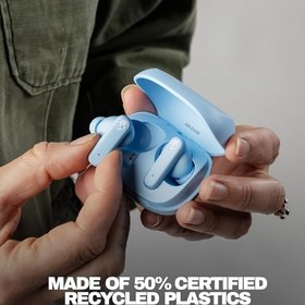 Resim Skullcandy Smokin' Buds Kablosuz Kulaklıklar, Bluetooth Kulaklıklar, Gürültü Yalıtım Uyumu, 20 Saate Kadar Pil, IPX4 Ter ve Suya Dayanıklı, iPhone Android için Mikrofon - Tiki Mavisi 
