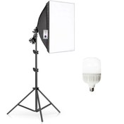 Resim Deyatech 50x70 Softbox Sürekli Video Işık Seti Tek Duylu 6500 Kelvin Led Lamba 