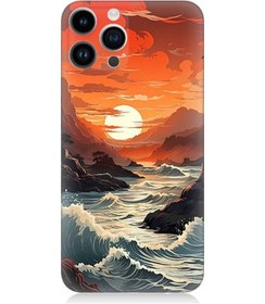 Resim Apple Uyumlu iPhone 14 Pro Silikon Kılıf Deniz Dağ Ve Gün Batımı 