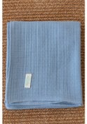 Resim Pamuk Ekstra Yumuşak 4 Katlı Müslin Battaniye Indigo Mavi 85x100 CM Açık İndigo Mavi 