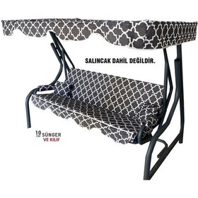 Resim 3 Kişilik Salıncak Minder Seti Süngerli Kılıfı Karaçatı Bahçe (552012646) 