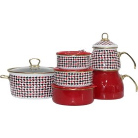 Resim Pr Home Forte Red Çeyiz Seti Çaydanlık - Kızartma Tenceresi - Saklama Kabı 