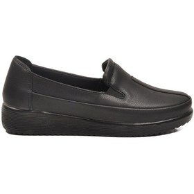 Resim Siyah Cilt Hafif Esnek Anatomik Kadın Casual Ayakkabı 293117 Z Siyah Cilt 