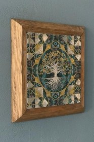 Resim Oscar Stone Decor Masif Çerçeveli Hayat Ağacı (Yaşam) Doğaltaş Tablo Pano 28X28 Cm Prmt2020-541 