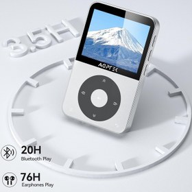 Resim 64GB Bluetooth 5.3 MP3 Çalar, 2.3" Ekranlı, FM Radyo ve Kayıt Özellikli, Gümüş Renk 
