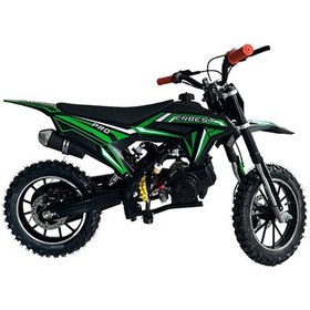 Resim Mini Cross Çocuk Motoru Benzinli Tek Silindirli Yeşil 