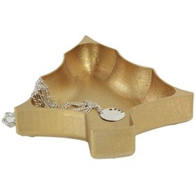 Resim Dekoratif Kase Takı Kutusu Yüzük Kolye Kutusu Mum Tabağı Takı Organizer Ağaç Model - Altın 