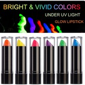 Resim Epilons Karanlıkta Parlayan Yanan UV Neon Ruj Yüz Boyama 6 Adet 6 Renk 