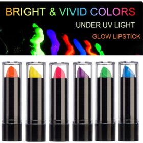 Resim Epilons Karanlıkta Parlayan Yanan UV Neon Ruj Yüz Boyama 6 Adet 6 Renk 