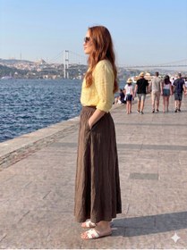 Resim HANIMCA GİYİM YAZLIK NEFES ALAN GÜZEL KUMAŞ YANDAN CEPLİ STANDART BEDEN 36 - 42 BEDEN LERE UYGUN ETEK 